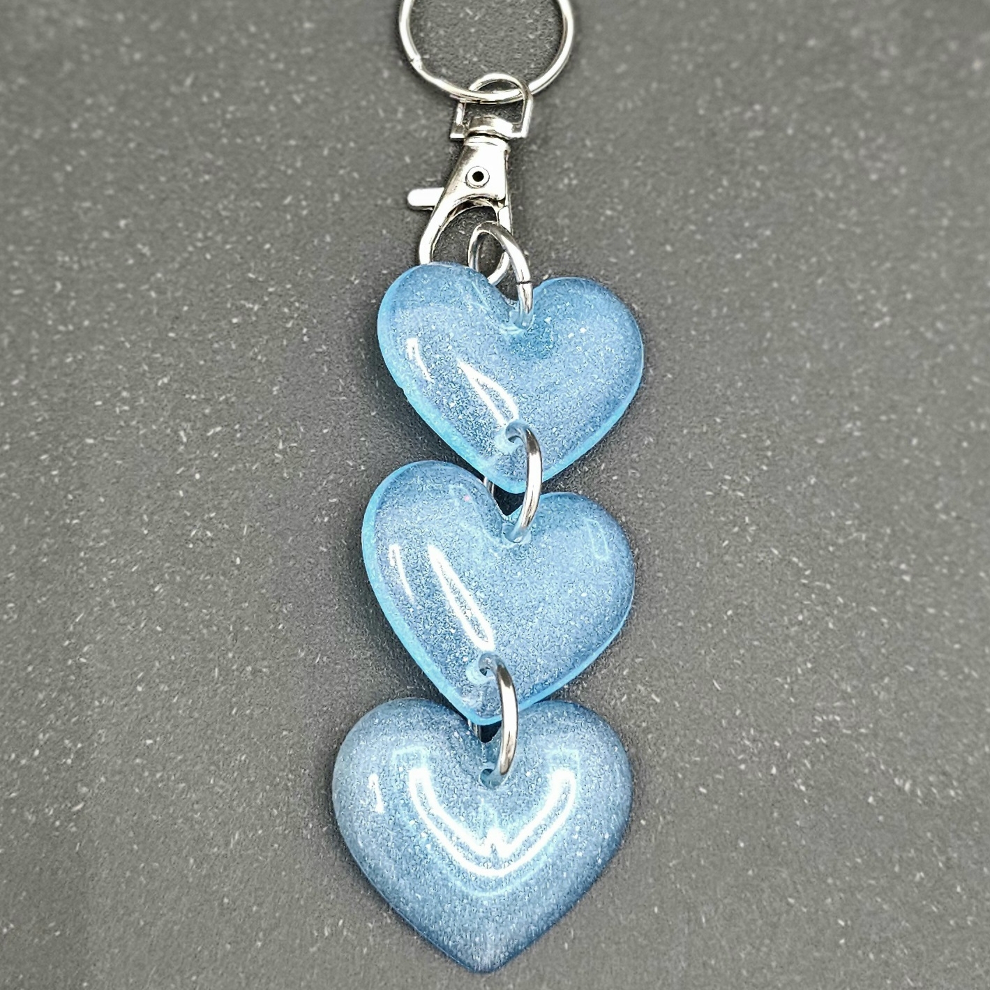 Blue Triple Heart Key Holder